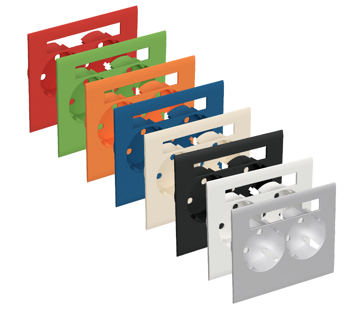 Cover plates in multiple colours