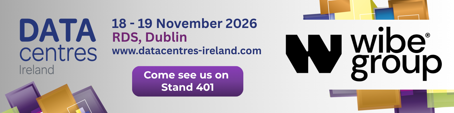 Data Centres Ireland, 18-19 November 2026, RDS Dublin. Come see us on Stand 401.
