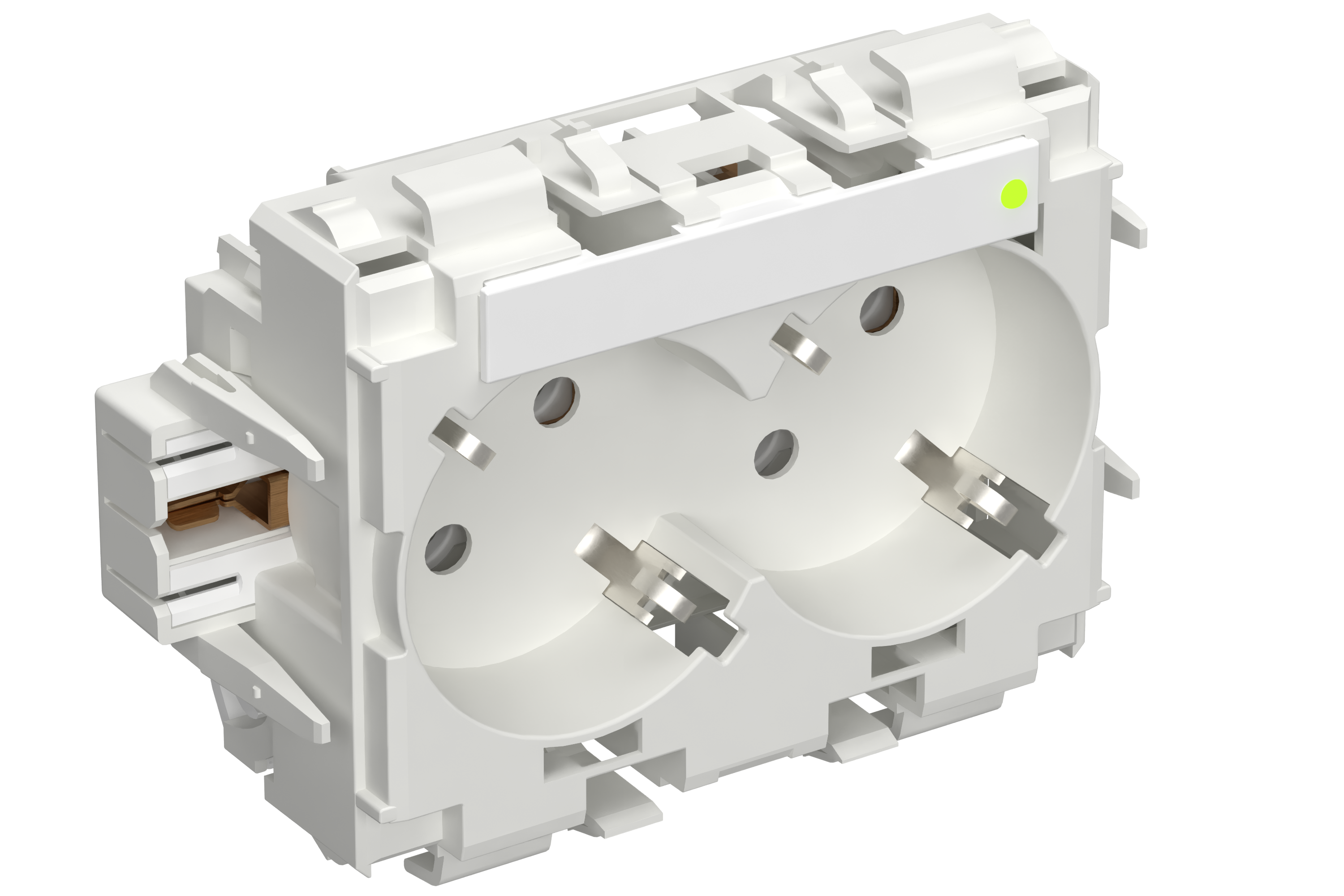 Socket outlet 2-way base QC LED wo cover | Wibe group